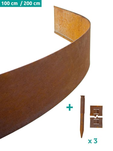 Multi-Edge ADVANCE Rasenkanten Cortenstahl, inkl. 3 Kuppelplättchen