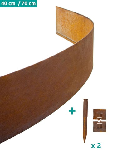 Multi-Edge ADVANCE Rasenkanten Cortenstahl, inkl. 2 Kuppelplättchen